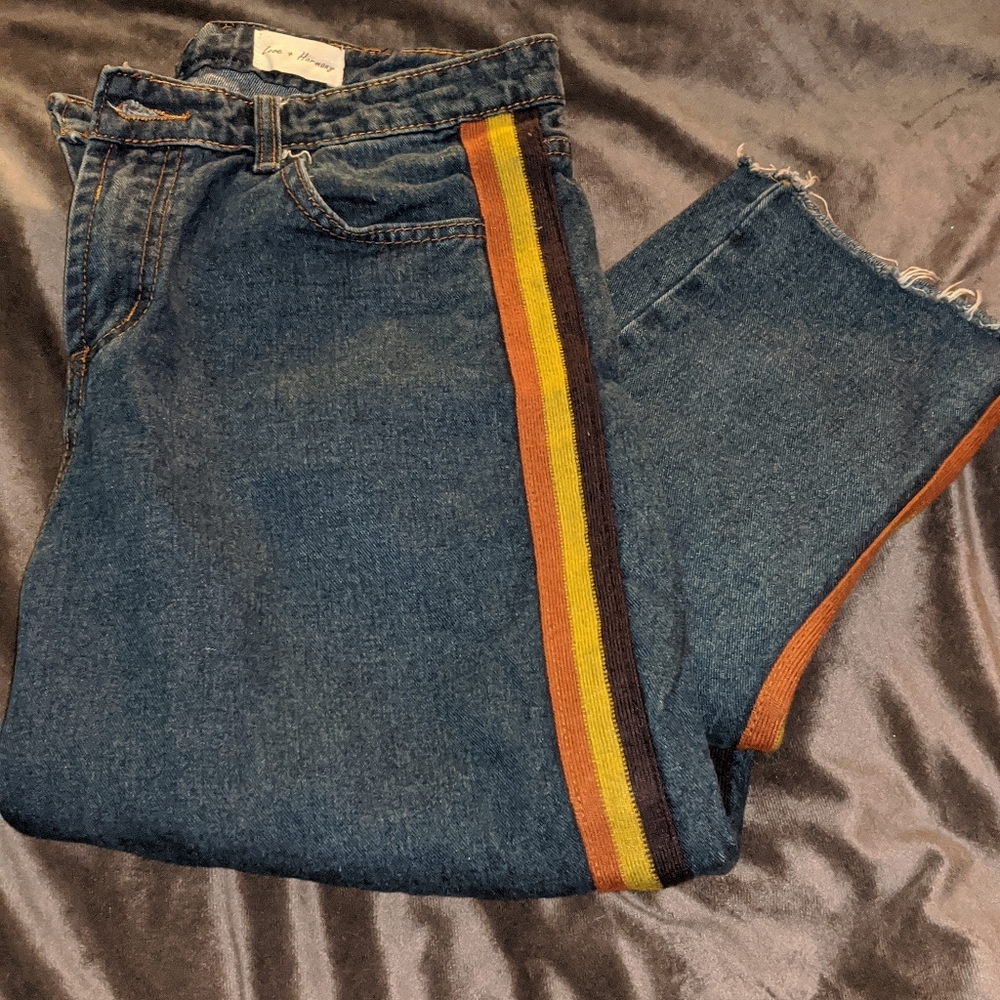 Denim striped blue jeans